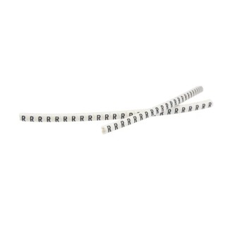 HellermannTyton Helagrip Slide-On Cable Marker Black Pre-Printed "R" for 1-3mm Cable 3.5x3.3mm PVC 901-10376