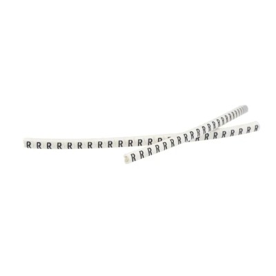 HellermannTyton Helagrip Slide-On Cable Marker Black Pre-Printed "R" for 1-3mm Cable 3.5x3.3mm PVC 901-10376