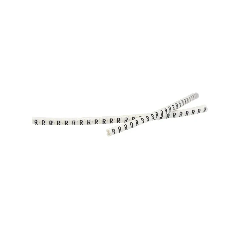 HellermannTyton Helagrip Slide-On Cable Marker Black Pre-Printed "R" for 1-3mm Cable 3.5x3.3mm PVC 901-10376