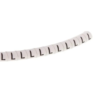 HellermannTyton Helagrip Slide-On Cable Marker Black, Pre-Printed "L", 1 to 3 mm Cable Diameter, PVC Material, 901-10374