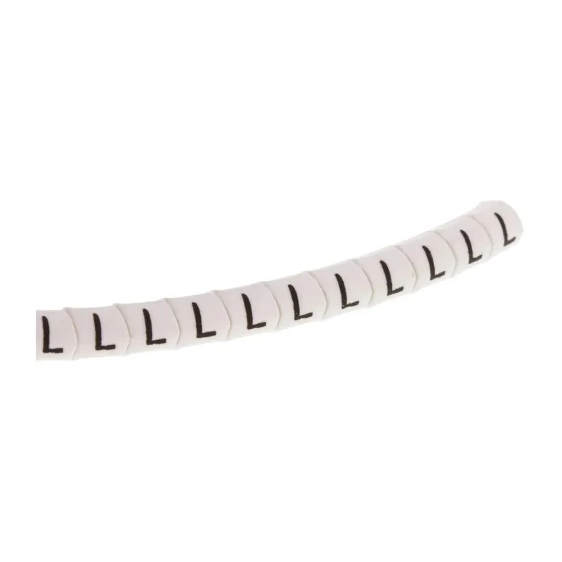 HellermannTyton Helagrip Slide-On Cable Marker Black, Pre-Printed "L", 1 to 3 mm Cable Diameter, PVC Material, 901-10374