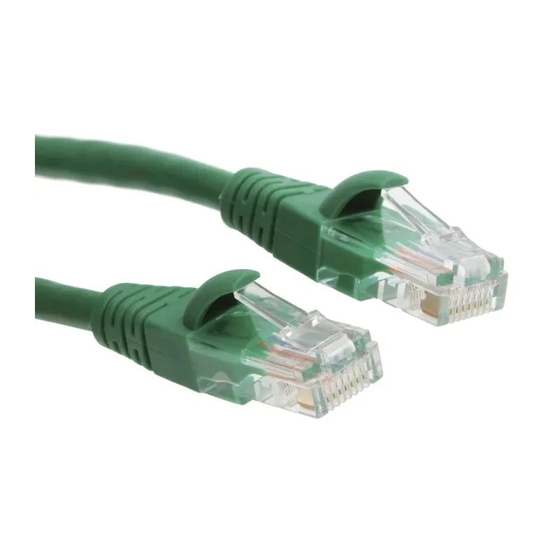 RS PRO Cat5e Ethernet Cable, 2 m Length, Green PVC Jacket RJ45 Male to RJ45 Male, U/UTP Shield, 30V 24 AWG Cable 556-976