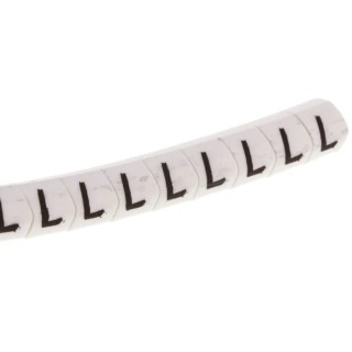 HellermannTyton Helagrip Slide-On Cable Marker, Black, Pre-Printed Legend "L", 2-5 mm Cable Diameter, PVC Material, 901-10380