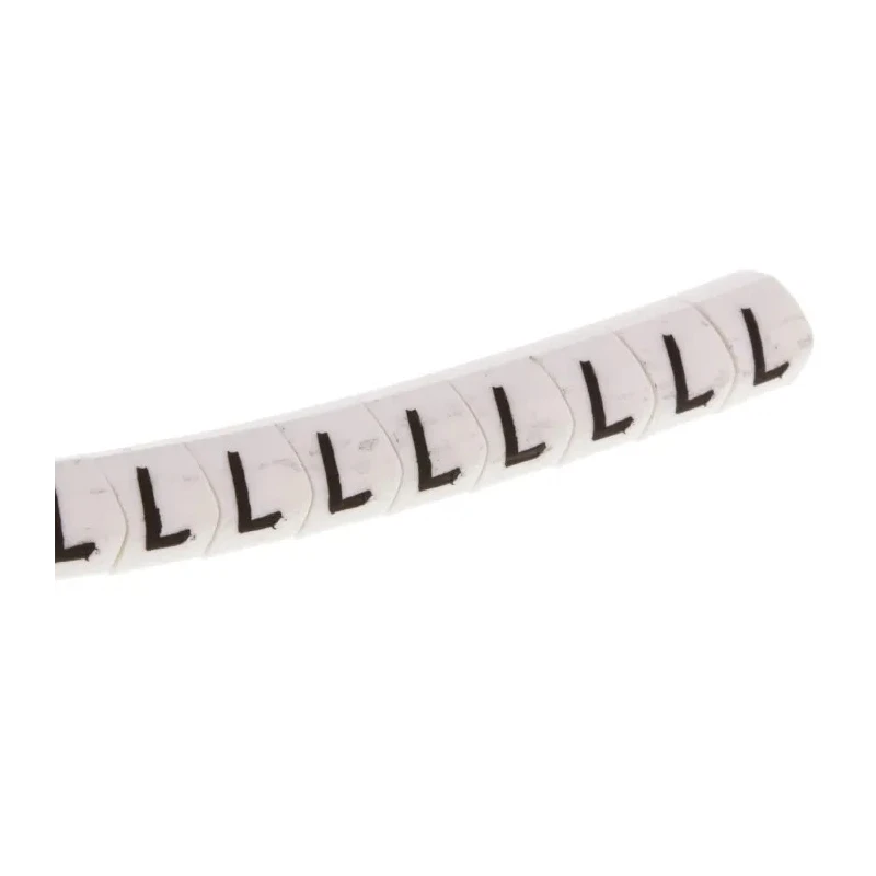 HellermannTyton Helagrip Slide-On Cable Marker, Black, Pre-Printed Legend "L", 2-5 mm Cable Diameter, PVC Material, 901-10380