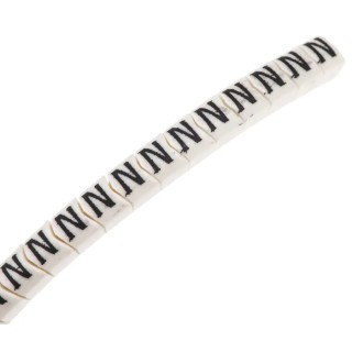 HellermannTyton Helagrip Slide-On Cable Marker, Black, Pre-Printed "N", for 2 mm to 5 mm Cable Diameter, PVC 901-10381