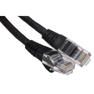 RS PRO Cat6 Ethernet Cable 0.5 m Black RJ45 Male to RJ45 Male U/UTP PVC 557-086