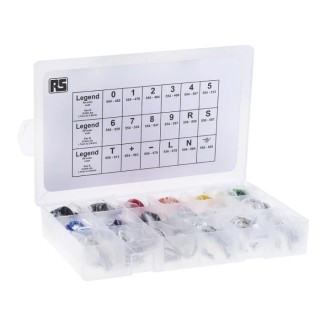 HellermannTyton Helagrip Slide-On Cable Marker Kit, Pre-Printed "+, 0 to 9, Earth, L, N, R, S, T", 1.7 to 2.8 mm 901-10387