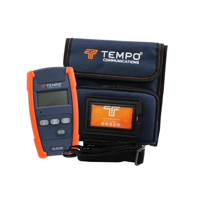 Tempo Single Mode Fibre Optic Test Kit 0.01 dB Resolution Lithium 9V Battery 60h Battery Life SLS535