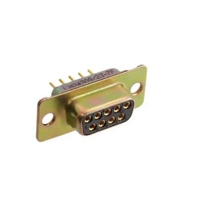 Amphenol India 9 Way Straight 2.77 mm Pitch Panel Mount D-Sub Connector Female with 4 to 40 Screw Lock M24308/23-7F