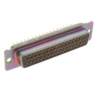Amphenol India 50 Way Straight 2.77 mm Pitch Panel Mount D-Sub Connector with 4 to 40 Screw Lock Female M24308/23-11F