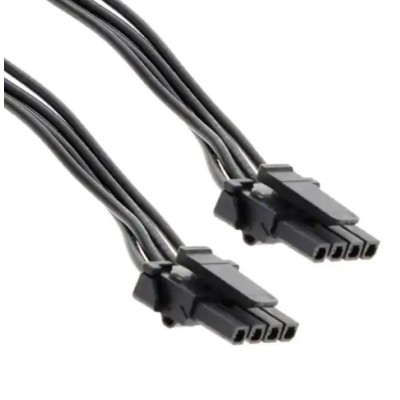 Molex Wire to Board Cable 4 Way Female Micro-Fit TPA Connector Black Nylon Jacket 1m 300V 1451320410