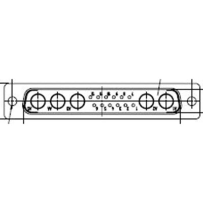 FCT from Molex 15 Way Straight Rear Panel D-Sub Connector Female 2.84 mm Pitch with Flange FM17W2SA-K121 / 1727040018