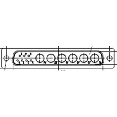 FCT from Molex 7 Way Straight Rear Panel D-Sub Connector Male 2.84 mm Pitch with Flange FM13W6PA-K120 / 1727040015