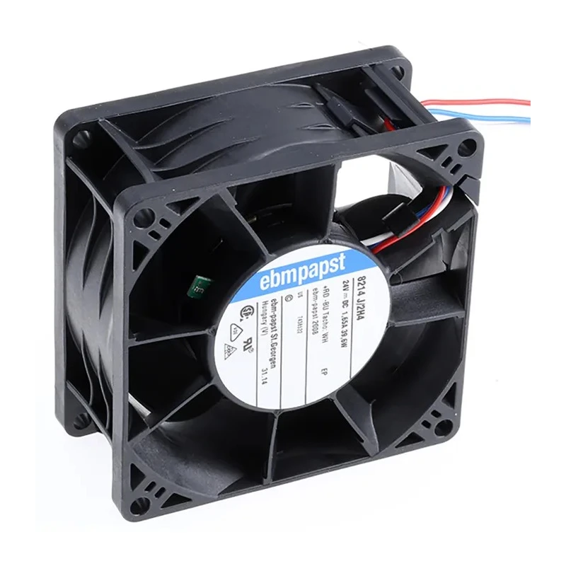 ebm-papst 8200 J Series High-Performance Axial Fan 24V dc 38W 222 m³/h IP68 80 mm 