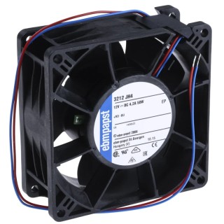 ebm-papst 3200 J S-Force Series Axial Fan 12V DC 50W 280 m³/h IP68 92mm x 92mm x 38mm 