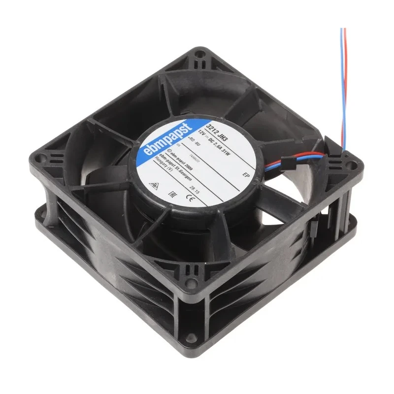ebm-papst 3200 J S-Force Series Axial Fan 12V DC 31W 237 m³/h IP68 92mm x 92mm x 38mm 