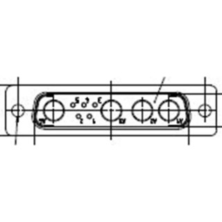 FCT from Molex 5 Way Straight Rear Panel D-Sub Connector Female 2.84 mm Pitch with Flange FM9W4SA-K121 / 1727040040