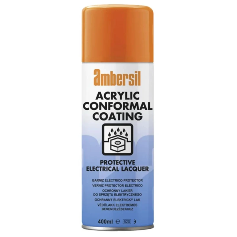 Ambersil Transparent Acrylic Resin Conformal Coating Aerosol 400 ml, Operating Temperature -40°C to 60°C 30235-AB