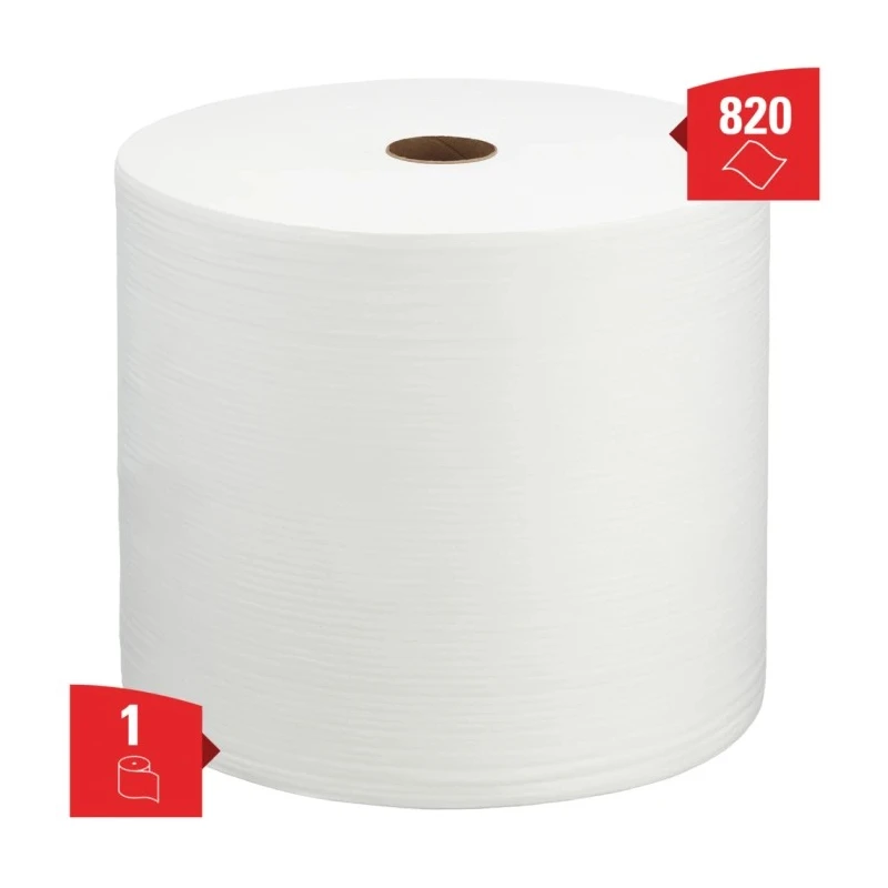 WYPALL X70 Power Clean Reusable Cleaning Cloths White Single-Use Dry Cloths Roll 820 Per Pack 310 x 315 mm 8348012