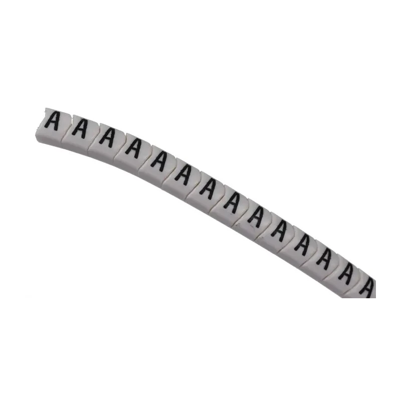 HellermannTyton Helagrip Slide-On Cable Marker Black Pre-Printed Legend A, PVC, 2-5 mm Cable Diameter, -65°C to 901-10413