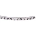 HellermannTyton Helagrip Slide-On Pre-Printed Cable Marker, Black Legend "V", White Marker Colour, 1 mm to 3 mm 901-10438