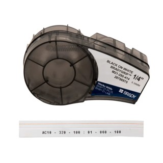 Brady Black on White Label Printer Tape 6.35 mm Width, 3 m Length M21-250-414