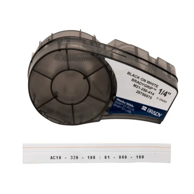 Brady Black on White Label Printer Tape 6.35 mm Width, 3 m Length M21-250-414