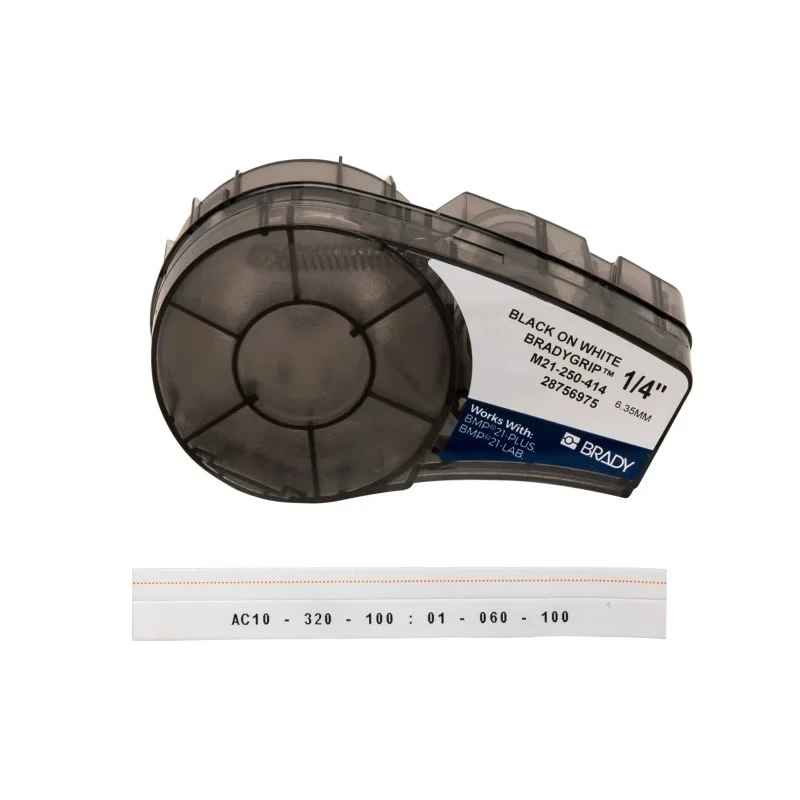 Brady Black on White Label Printer Tape 6.35 mm Width, 3 m Length M21-250-414