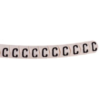 HellermannTyton Helagrip Slide-On Cable Marker, Pre-Printed "C", Black Legend, White Marker, 2-5 mm Cable 901-10415