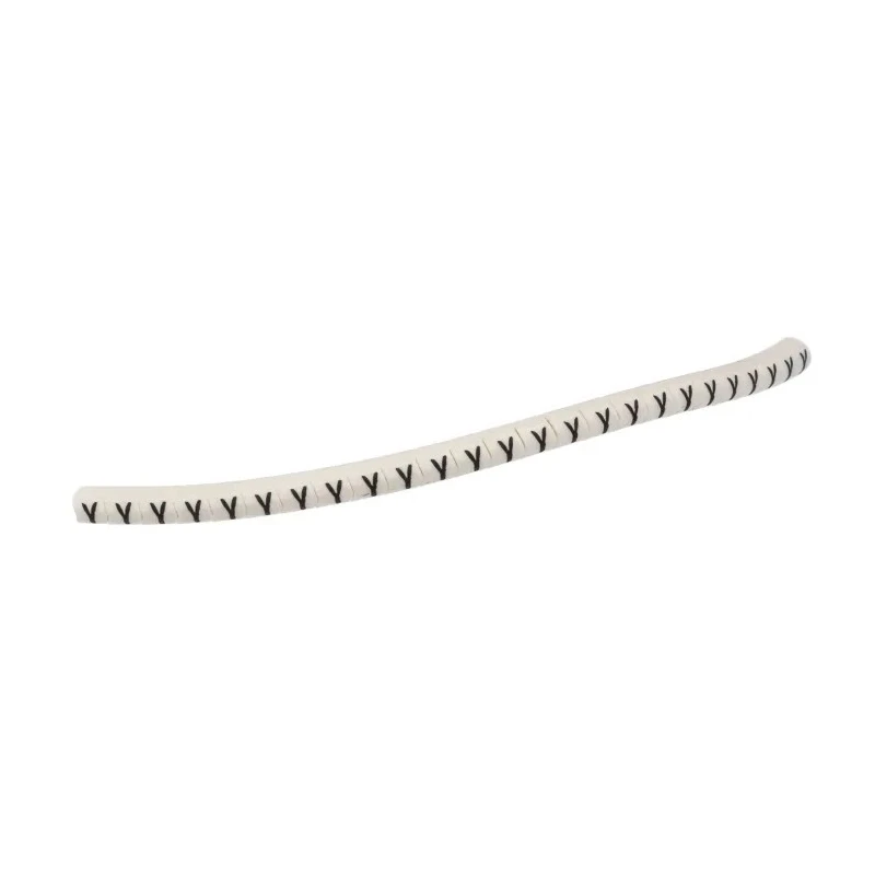 HellermannTyton Helagrip Slide-On Cable Marker, Black, Pre-printed "Y", 1mm-3mm Cable Diameter, PVC Material, 901-10441