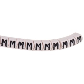HellermannTyton Helagrip Slide-On Cable Marker Black Pre-Printed "M" for 2 mm to 5 mm Cable, PVC Material, 901-10424