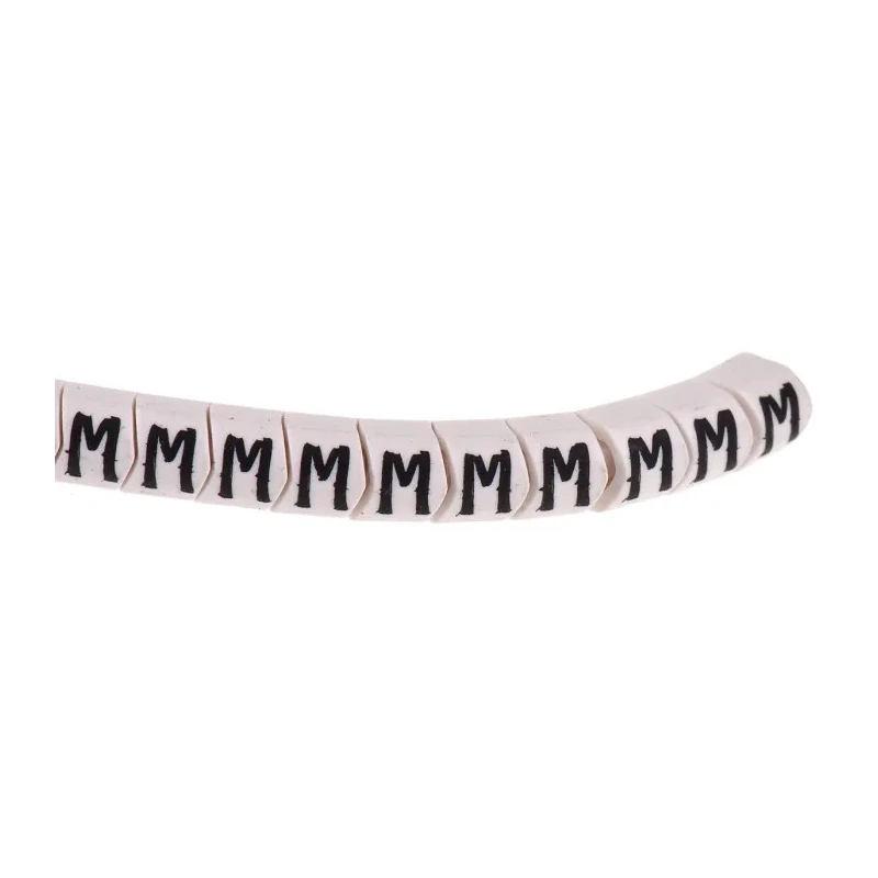 HellermannTyton Helagrip Slide-On Cable Marker Black Pre-Printed "M" for 2 mm to 5 mm Cable, PVC Material, 901-10424