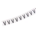 HellermannTyton Helagrip Slide-On Cable Marker, Black Legend, Pre-Printed "V", Fits 2-5 mm Cable Diameter 901-10447