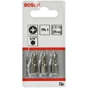 Bosch Phillips Screwdriver Bit, PH1 Tip, 1/4 in Hex Drive, 25 mm Overall Length 2607001508