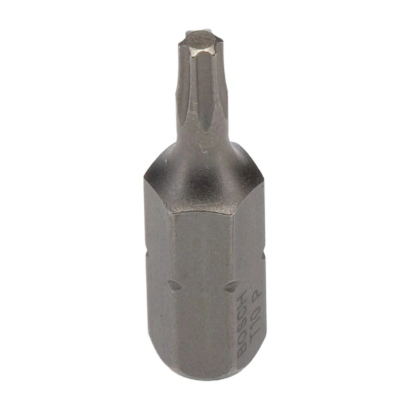 Bosch Screwdriver Bit, 1/4 in Tip, T10 Tip, Hex Drive, 25 mm Overall Length 2607001604