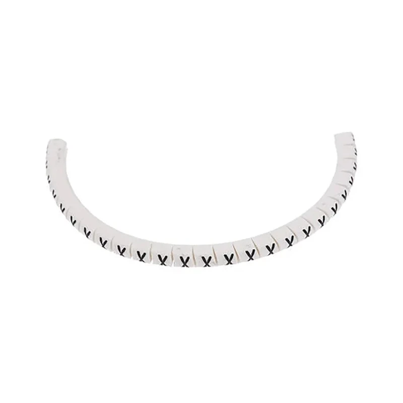 HellermannTyton Helagrip Slide-On Pre-Printed Cable Marker, Black Legend "X", White Marker, 2-5 mm Cable Diameter 901-10449