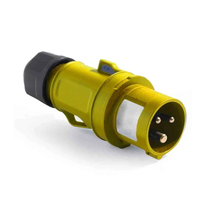 RS PRO Industrial Power Connector IP54 Yellow Cable Mount 3P Straight 16A 100V 130V IP54