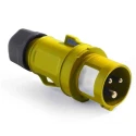 RS PRO Yellow Cable Mount 3P Straight Industrial Power Connector 32A 100-130V IP44 IP44