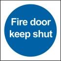 RS PRO Vinyl Fire Safety Sign With English Text Fire Door Keep Shut Self-Adhesive 100mm x 100mm 559-495