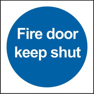 RS PRO Vinyl Fire Safety Sign With English Text Fire Door Keep Shut Self-Adhesive 100mm x 100mm 559-495