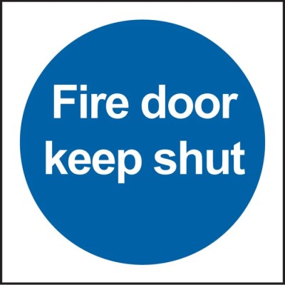RS PRO Vinyl Fire Safety Sign With English Text Fire Door Keep Shut Self-Adhesive 100mm x 100mm 559-495