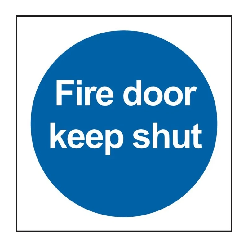 RS PRO Vinyl Fire Safety Sign With English Text Fire Door Keep Shut Self-Adhesive 100mm x 100mm 559-495