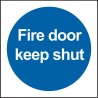 RS PRO Vinyl Fire Safety Sign With English Text Fire Door Keep Shut Self-Adhesive 100mm x 100mm 559-495