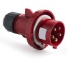 RS PRO Industrial Power Connector Red Cable Mount Straight Male 32A 380,415V IP67 IP67