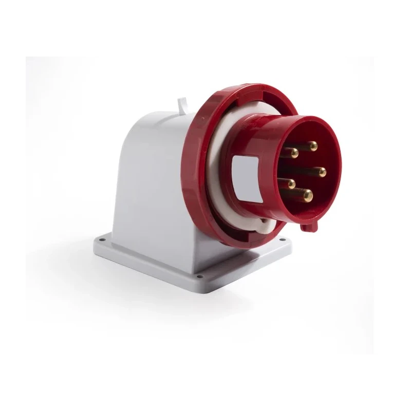 RS PRO Industrial Power Connector Red Wall Mount Straight 32A 380, 415V IP67 IP67