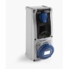 RS PRO Industrial Power Connector 3P (2P+T) Surface Mount 16A 230V IP67 Blue IP67