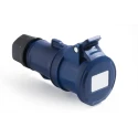 RS PRO Industrial Power Connector 2P+T, Rated At 16A 250V, IP44 Blue Cable Mount IP44