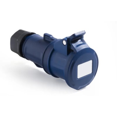 RS PRO Industrial Power Connector 2P+T, Rated At 16A 250V, IP44 Blue Cable Mount IP44
