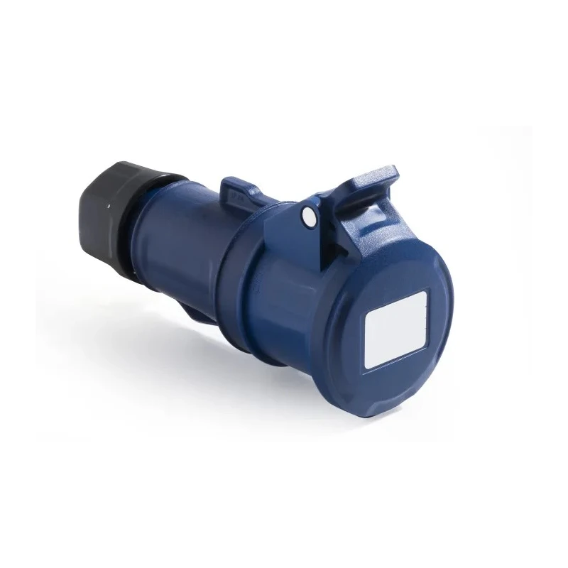 RS PRO Industrial Power Connector 2P+T, Rated At 16A 250V, IP44 Blue Cable Mount IP44