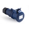 RS PRO Industrial Power Connector 2P+T, Rated At 16A 250V, IP44 Blue Cable Mount IP44